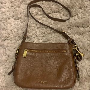Fossil Brown Leather Crossbody Handbag